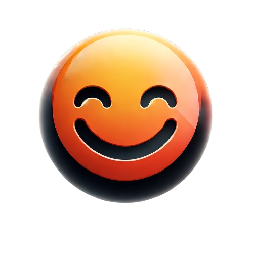 DALL_E_2024-10-17_09.46.37_-_A_glossy__3D-style_icon_of_a_smiling_face_in_orange___FF8800__and_black__with_a_different_design_variation._The_icon_should_have_a_smooth__rounded_sha-removebg-preview
